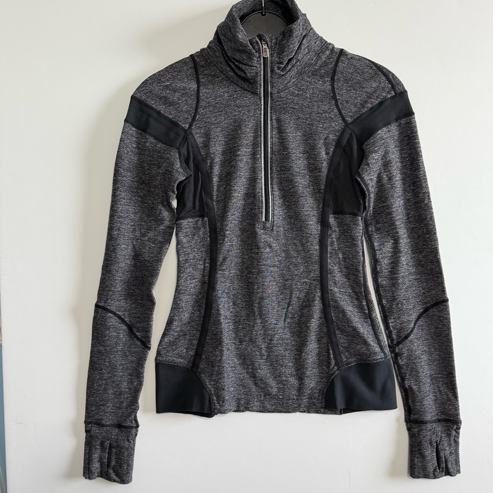 Lululemon Defined Half Zip Jacket Women Size 4 Running Outerwear Heather Gray